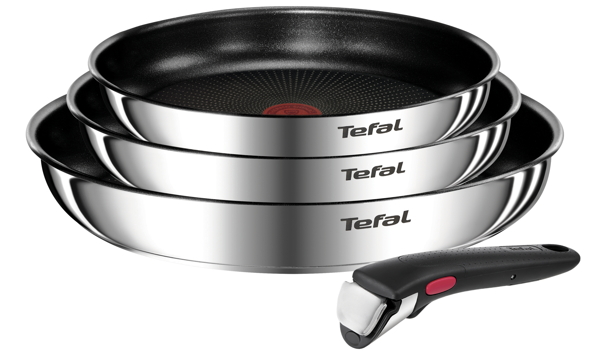 Tefal Ingenio Emotion Induction Non-stick Stainless Steel 4pc Frypan Set