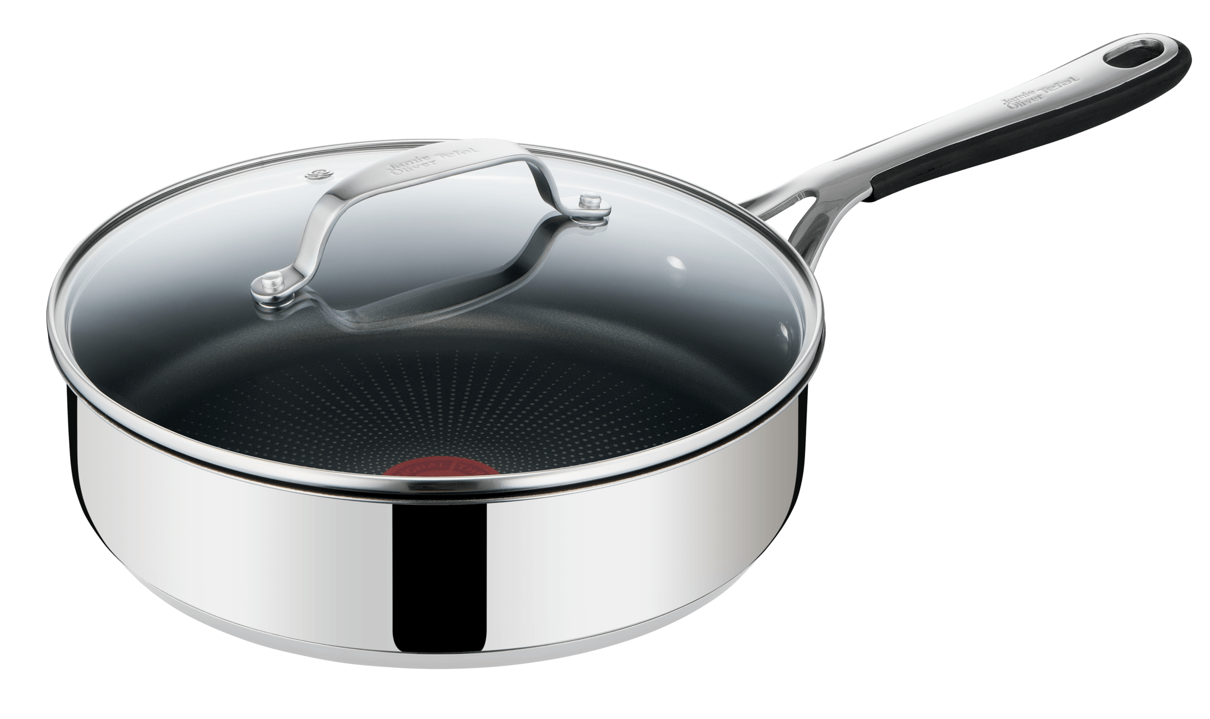 Jamie Oliver by Tefal Kitchen Essentials Non-Stick Stainless Steel Induction Sautepan 25 cm + Lid
