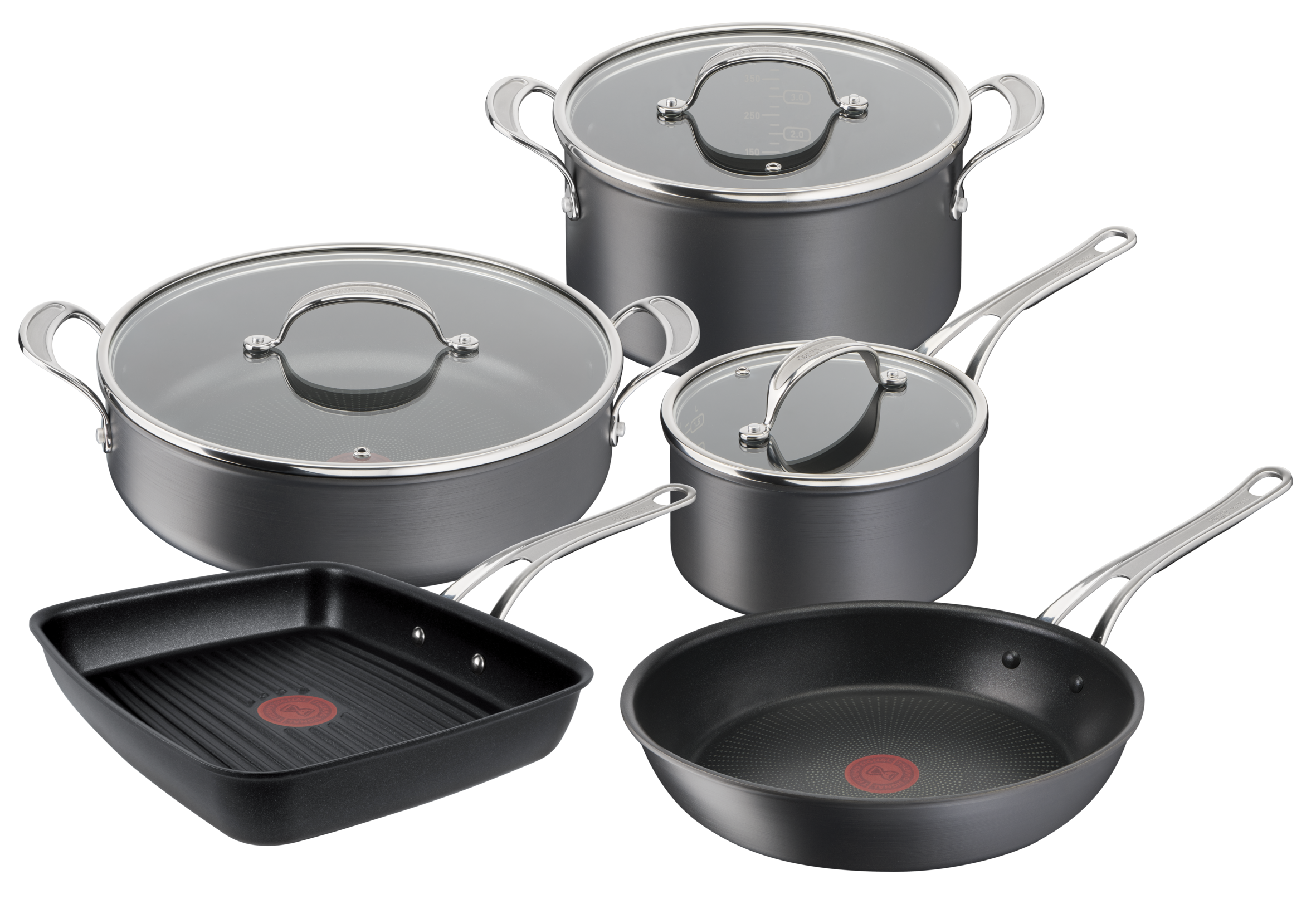 Jamie Oliver by Tefal Cook's Classics Induction Non-Stick Hard Anodised 5-Piece Cookware Set