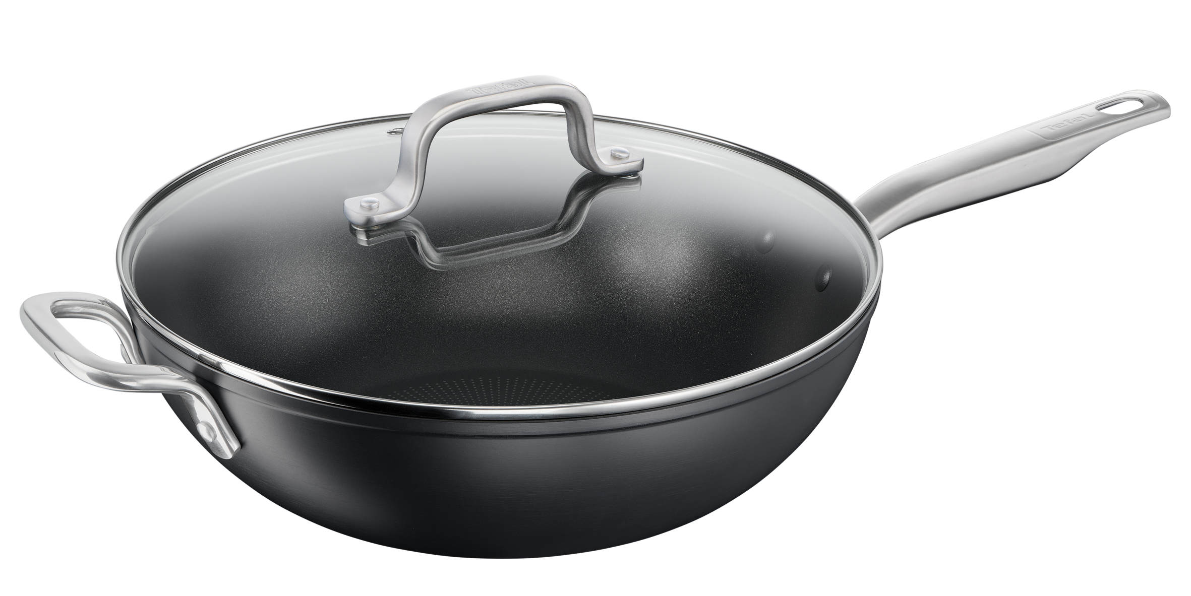 Tefal Premium Specialty Hard Anodised Induction Non-Stick Wok 32cm + Lid
